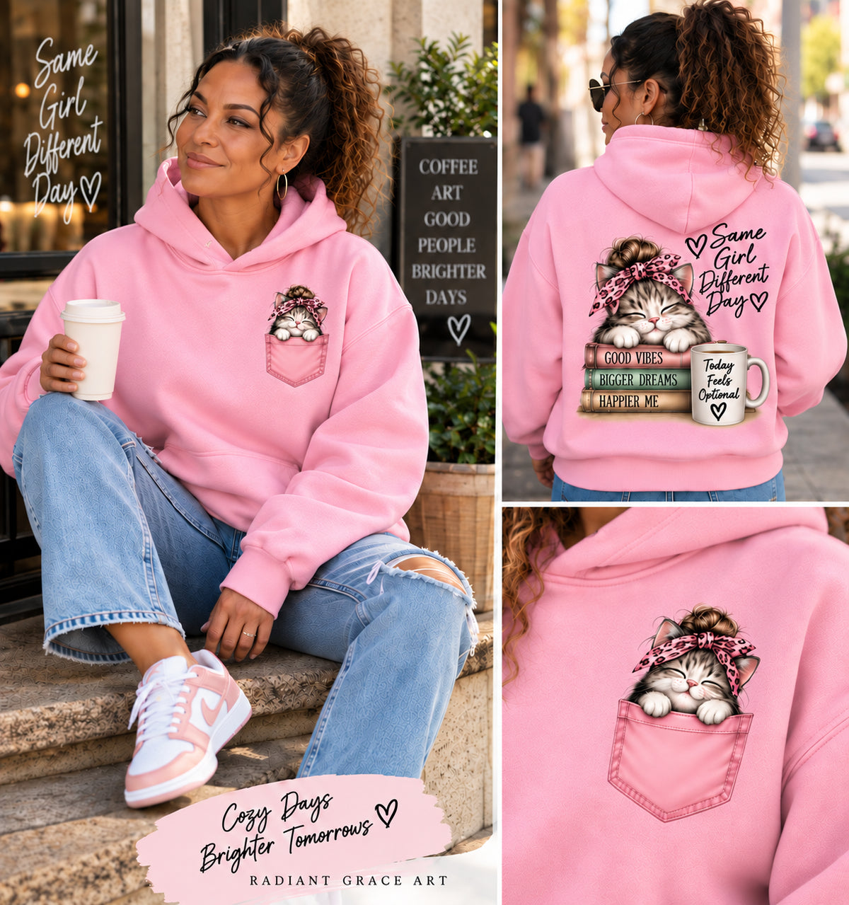 Same Girl Diffrent Day - Mineral Wash Boxy Hoodie