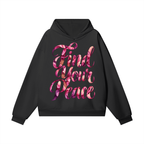 findyourpeace,heavyweighthoodie,hiddenpockethoodie,wearableart,cozybotanicalhoodie,radiantgraceart