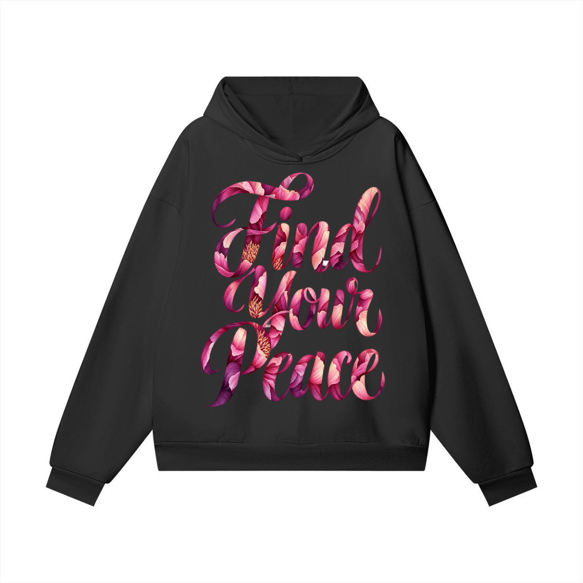 findyourpeace,heavyweighthoodie,hiddenpockethoodie,wearableart,cozybotanicalhoodie,radiantgraceart