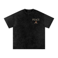 Peace Over Pressure - Snow Washed Oversized Cotton T-Shirt