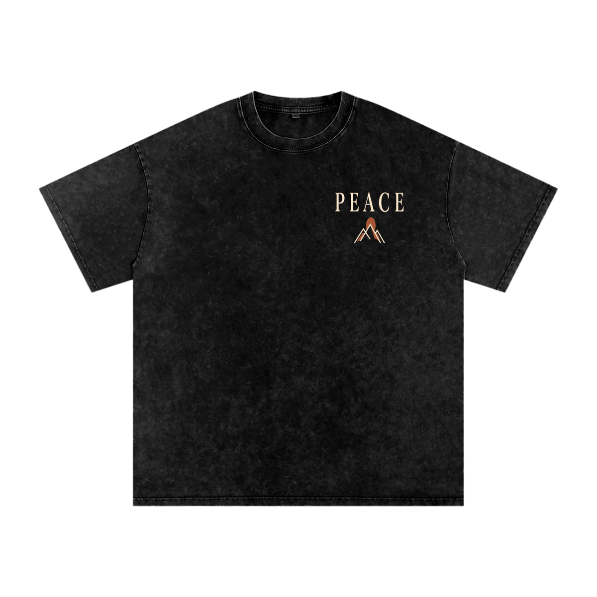 Peace Over Pressure - Snow Washed Oversized Cotton T-Shirt
