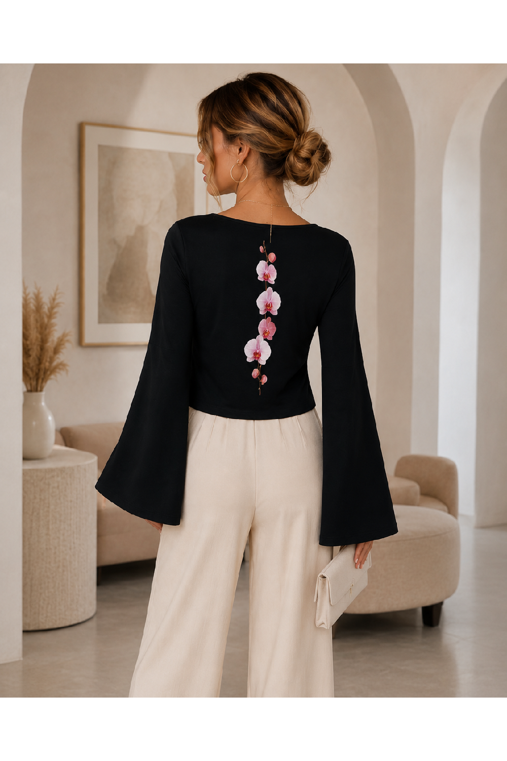 Orchid Bloom Bell -Sleeve Tee