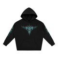 Teal Gothic Skull & Pinstripe | Women's Biker Hoodie