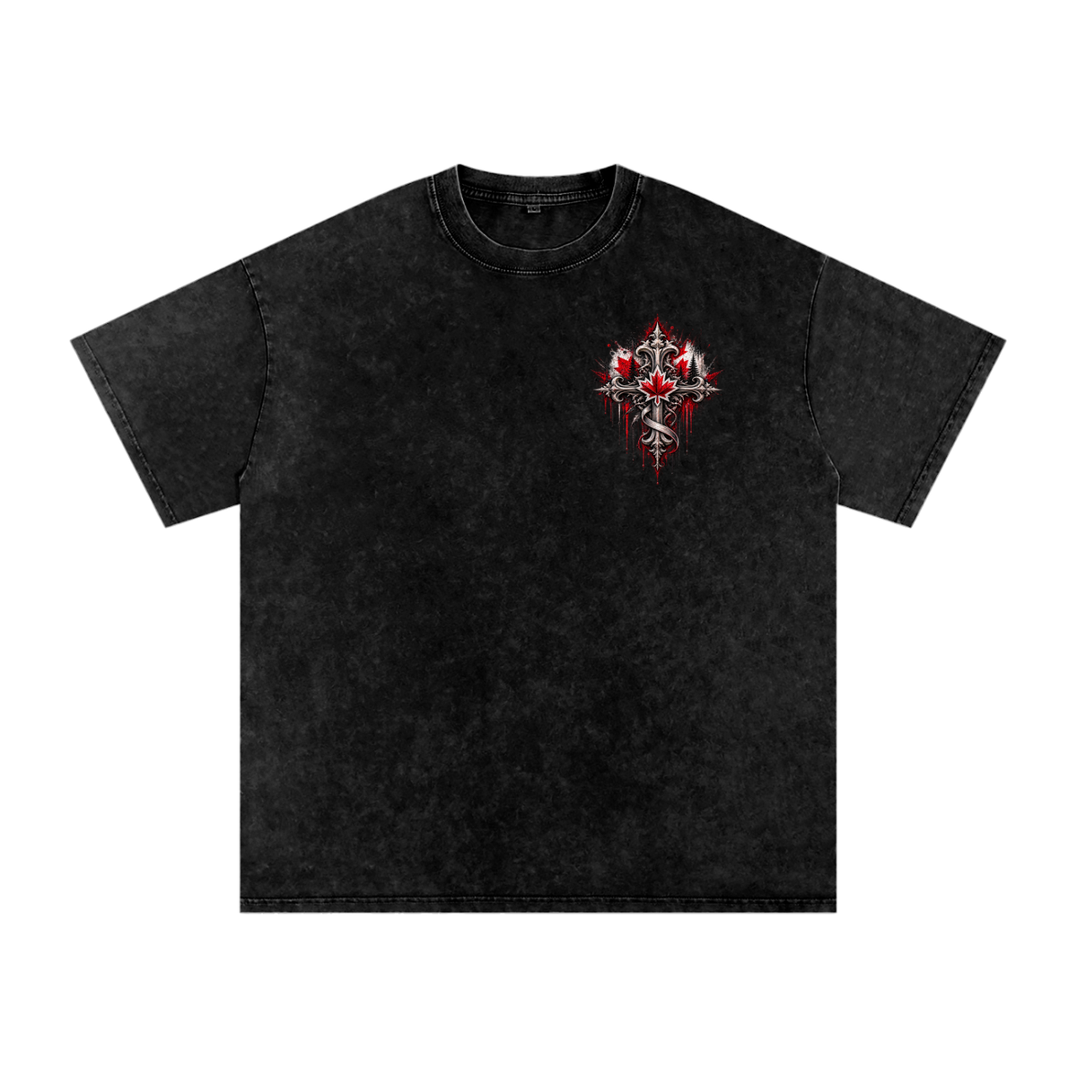 Faith and Freedom Canadia Snow Washed Oversized Cotton T-Shirt