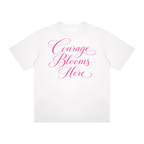 couragebloomshere,cancerawareness,survivorgift,rosetshirt,cancergift,empowermenttee