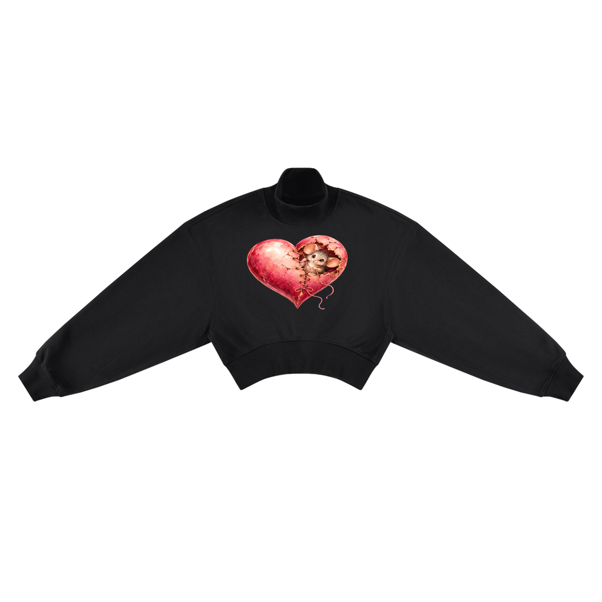 A Little Stitch of Love | Whimsical Heart Cropped Sweatshirt