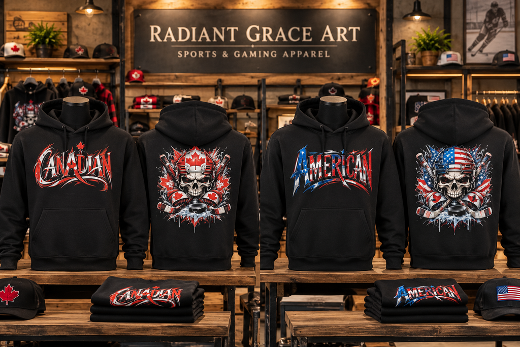 American Hockey Skull | Premium Heavyweight Graphic Hoodie