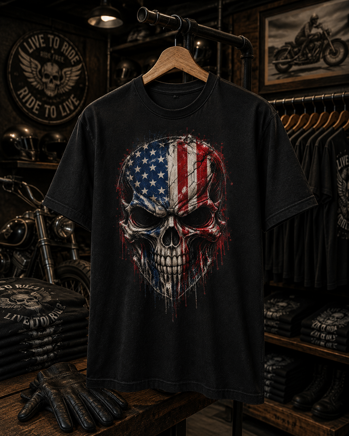 American Skull- Organic Tee