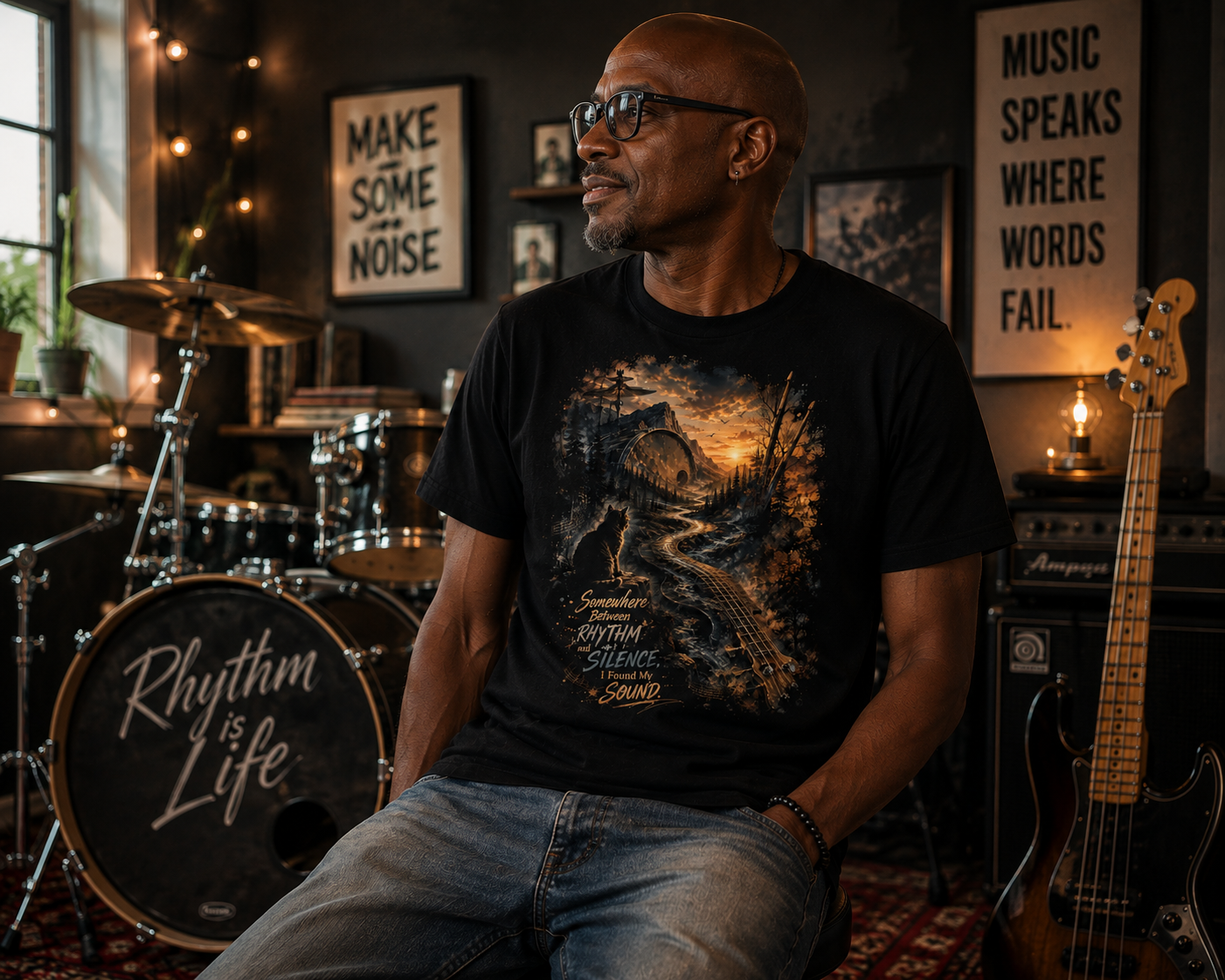 Mystic Nature  Somewhere between Rhythm And Silence-Graphic Tee