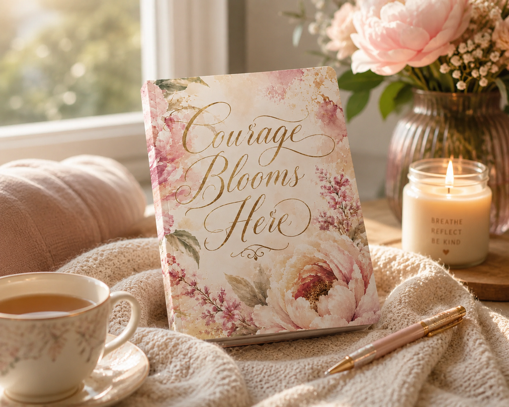 Courage Blooms Here - Softcover journal with inside prints