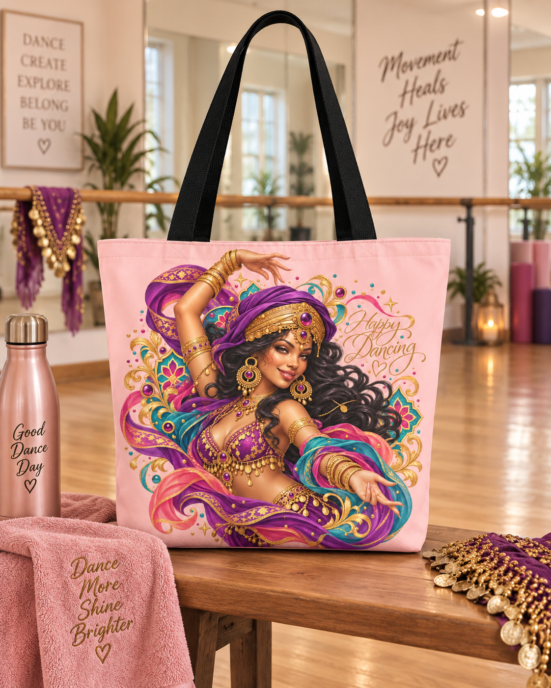 Happy Dancing - All-Over Print Large Tote Bag