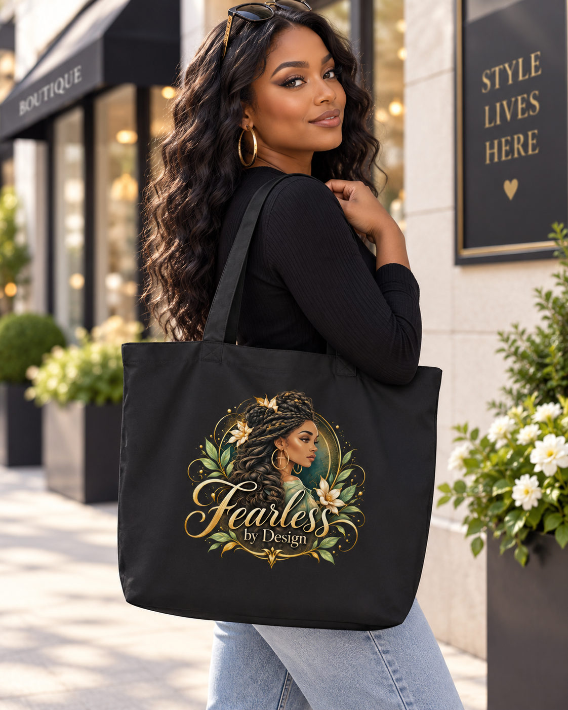 Fearless By Design - Large organic tote bag