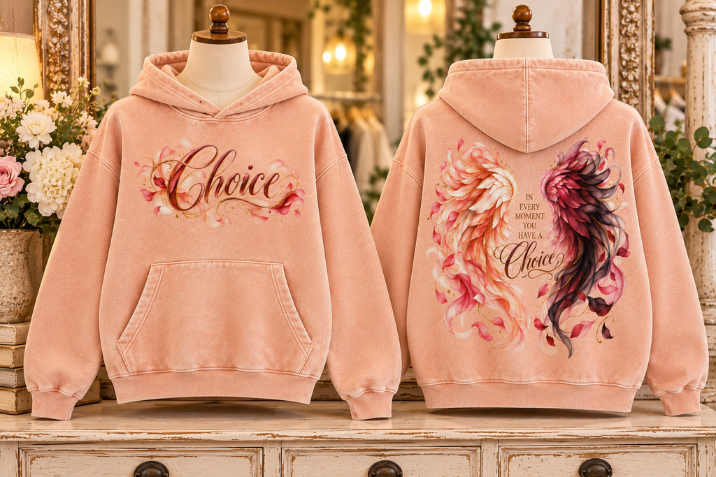 Choice | In Every Moment Vintage Wash Angel Wings Hoodie