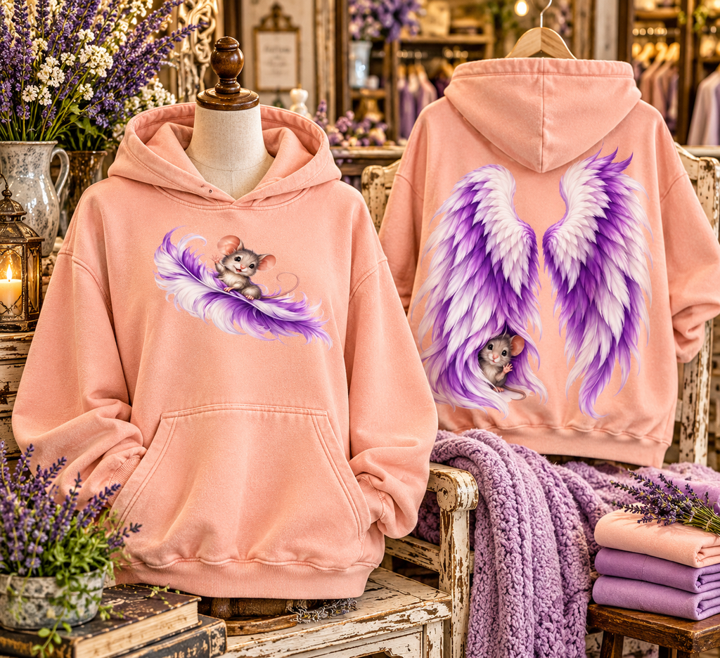 A Little Hello from Heaven | Whimsical Angel Wings Hoodie