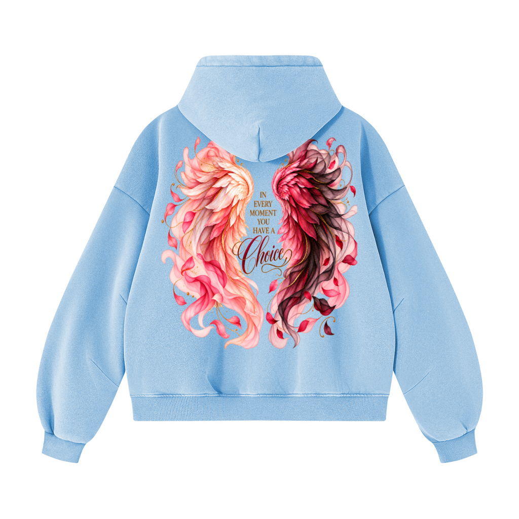 Choice | In Every Moment Vintage Wash Angel Wings Hoodie