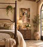 He Gives Me Peace | Elegant Mediterranean Garden Canvas Wall Art