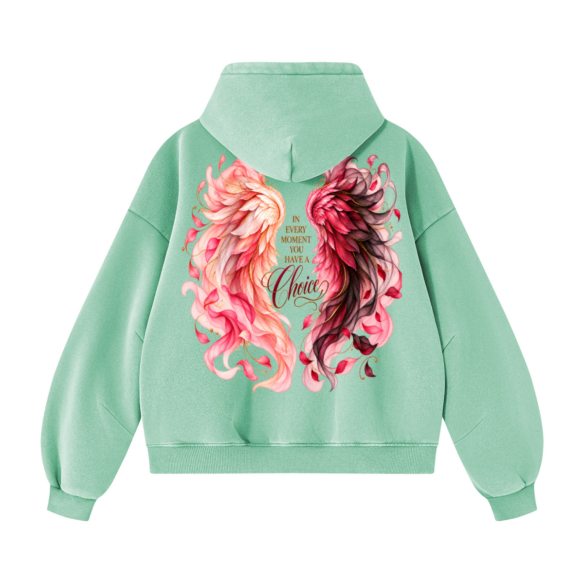 Choice | In Every Moment Vintage Wash Angel Wings Hoodie