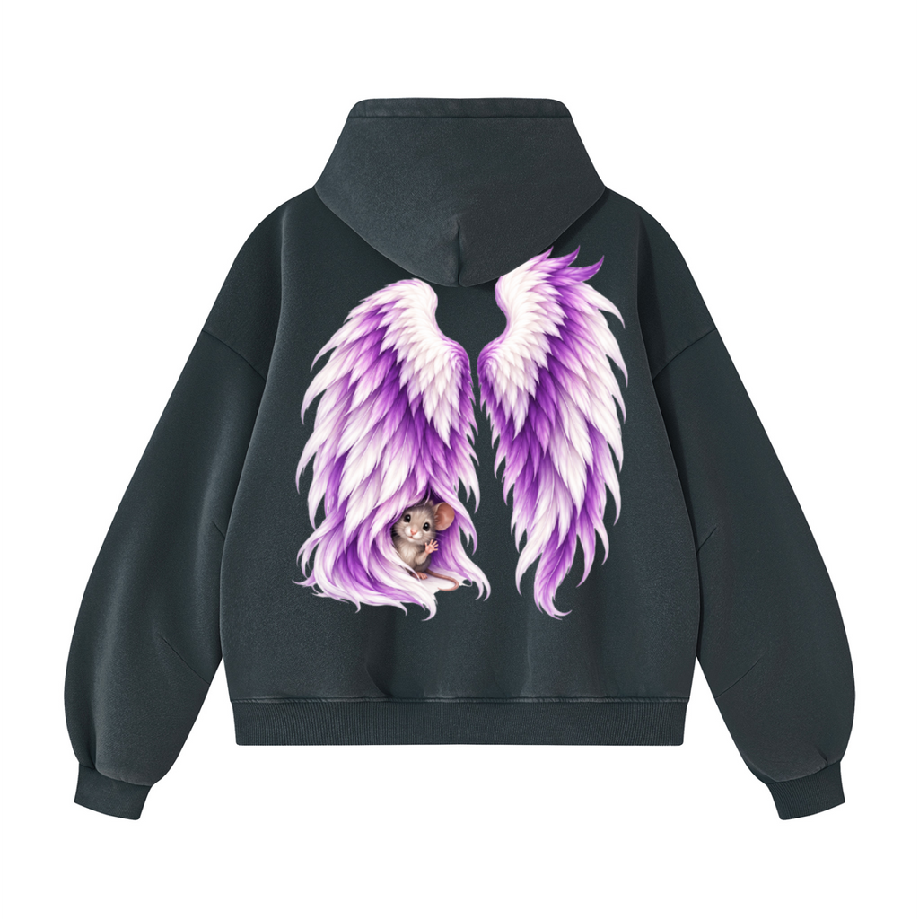 A Little Hello from Heaven | Whimsical Angel Wings Hoodie