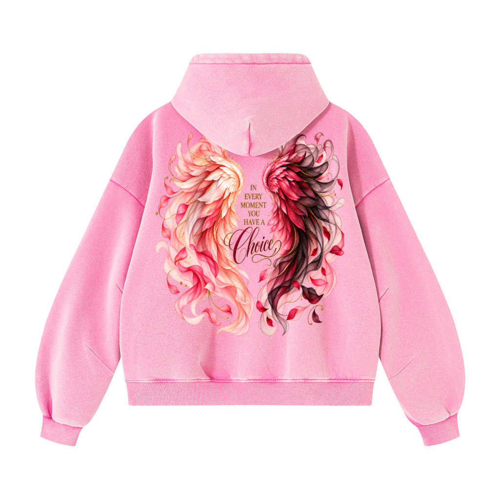 Choice | In Every Moment Vintage Wash Angel Wings Hoodie