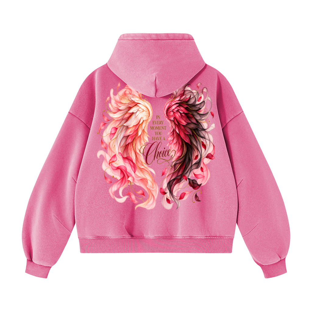 Choice | In Every Moment Vintage Wash Angel Wings Hoodie