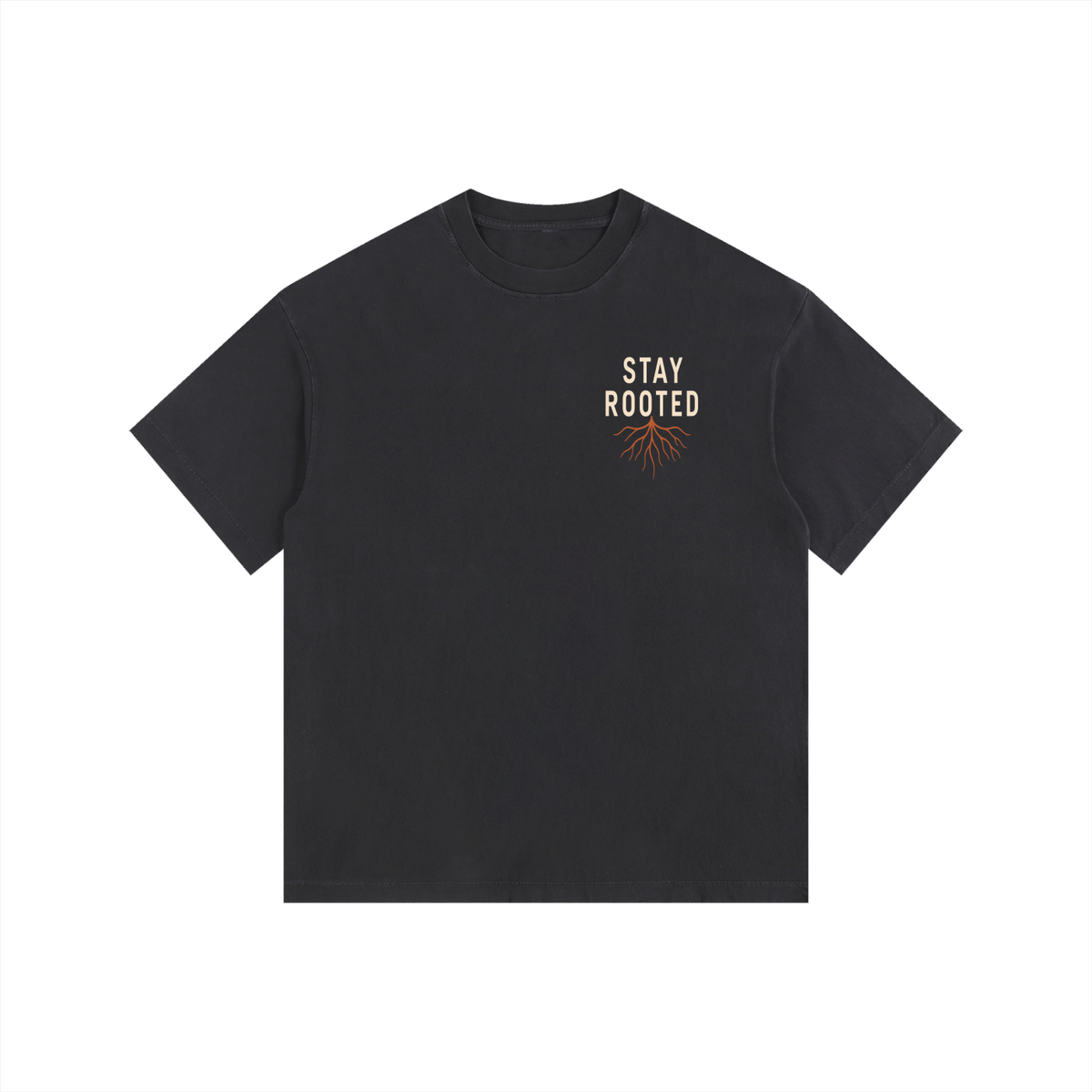 Stay Rooted - Vintage Washed Oversized Cotton T-Shirt