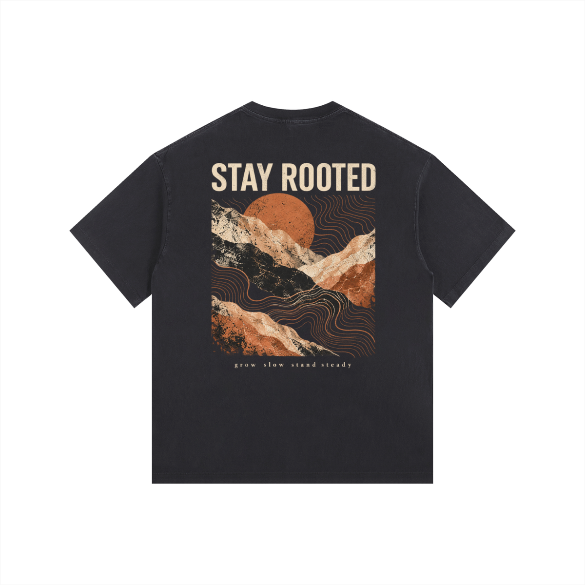 Stay Rooted - Vintage Washed Oversized Cotton T-Shirt